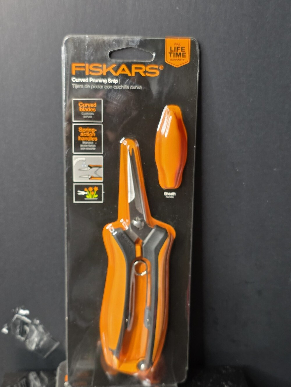 Fiskars Curved Pruning Snip Garden Shears Spring-Action w/ Sheath NEW